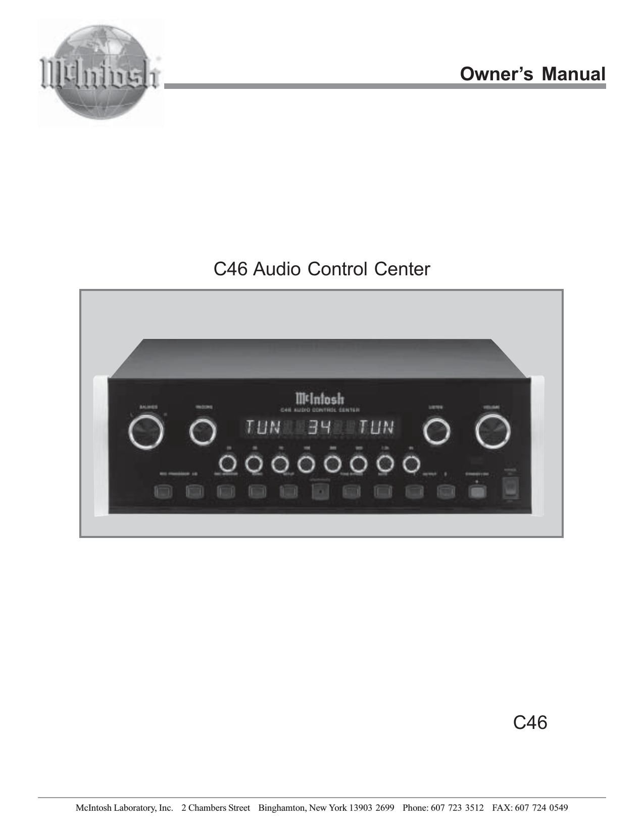 McIntosh C 46 Owners Manual