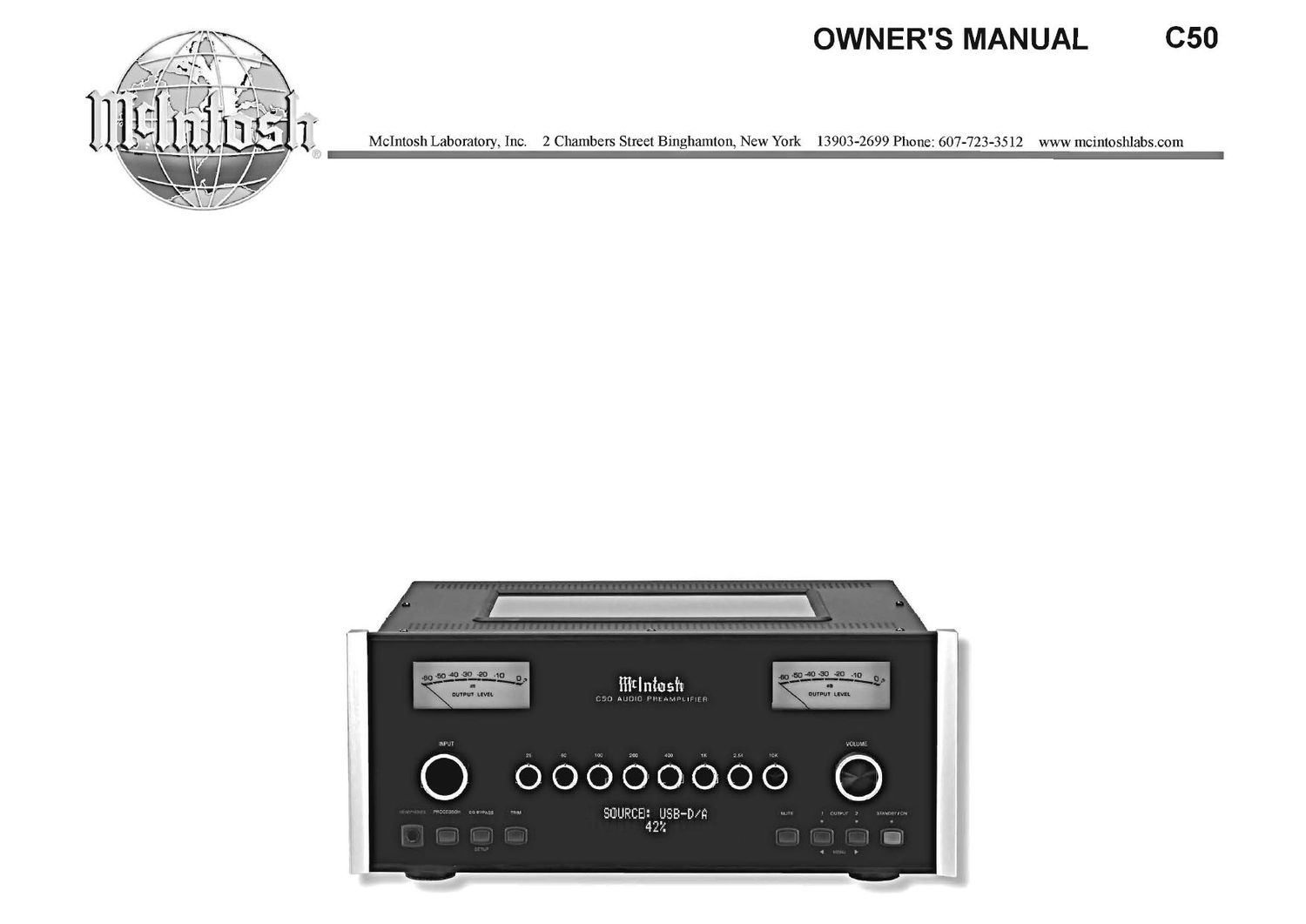 McIntosh C 50 Owners Manual