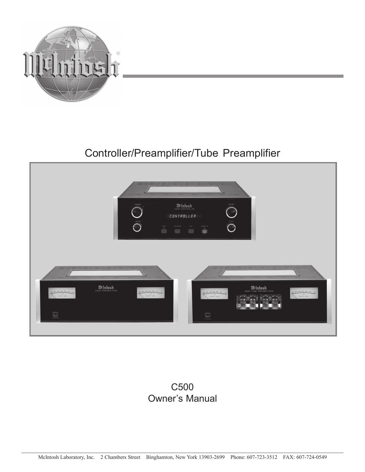 McIntosh C 500 Owners Manual