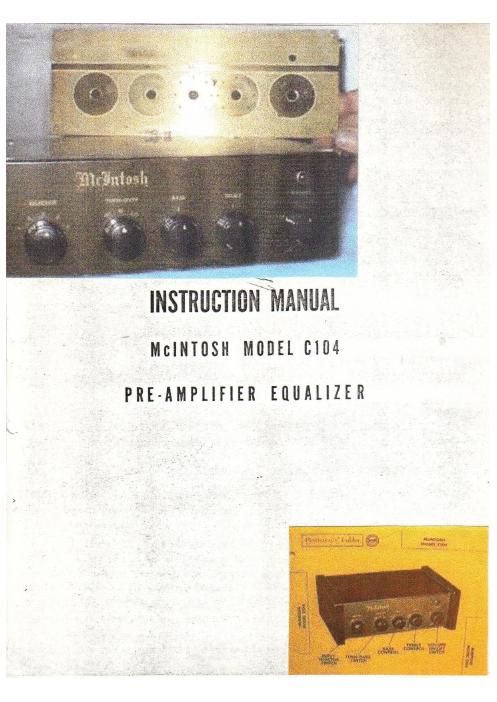 mcintosh c 104 owners manual