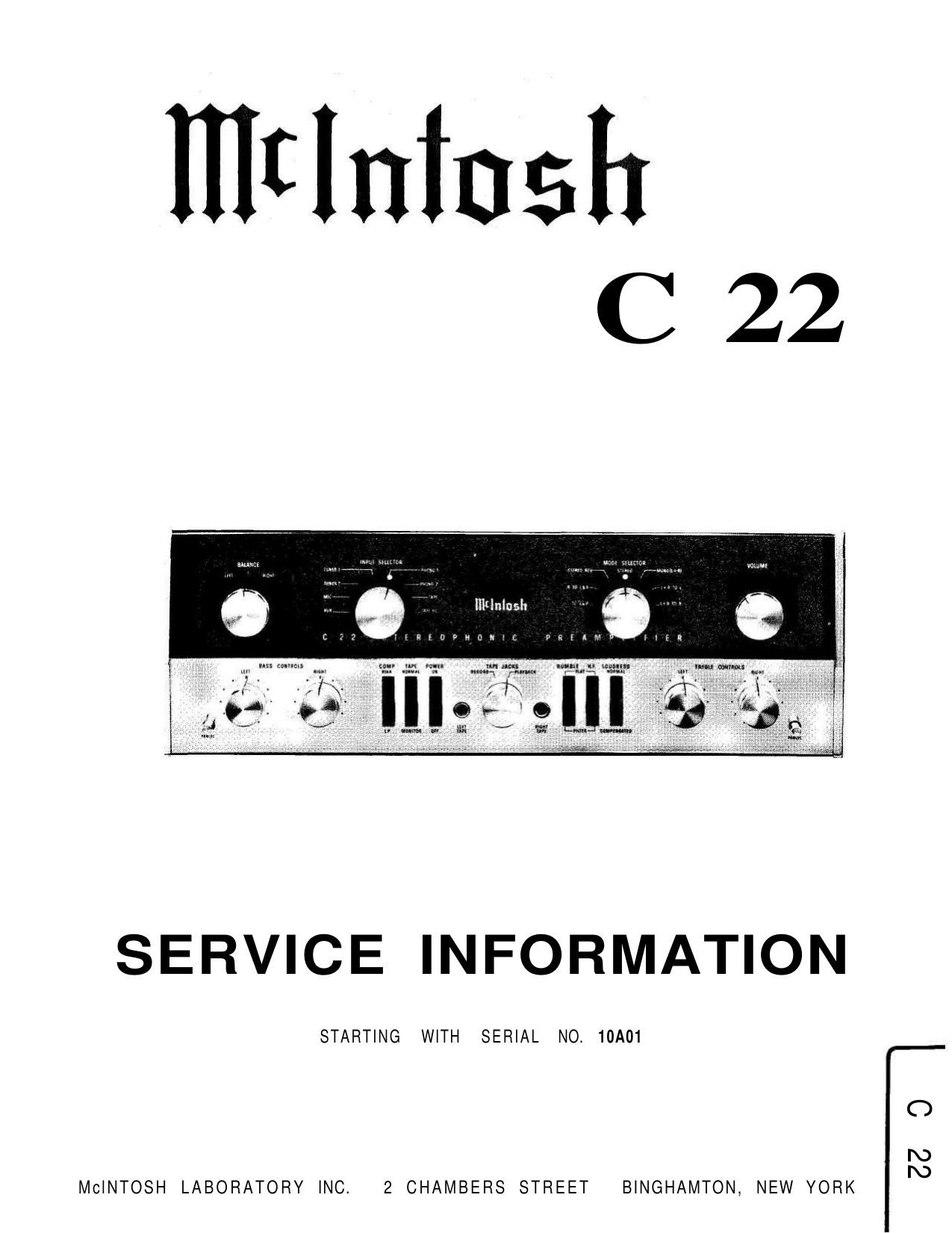 Mcintosh C22 Service Manual 2