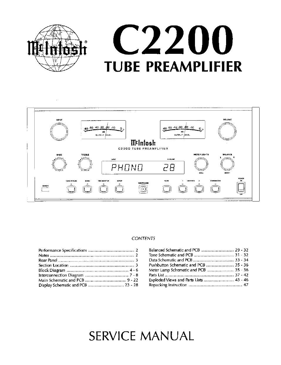 McIntosh C2200 Service Manual