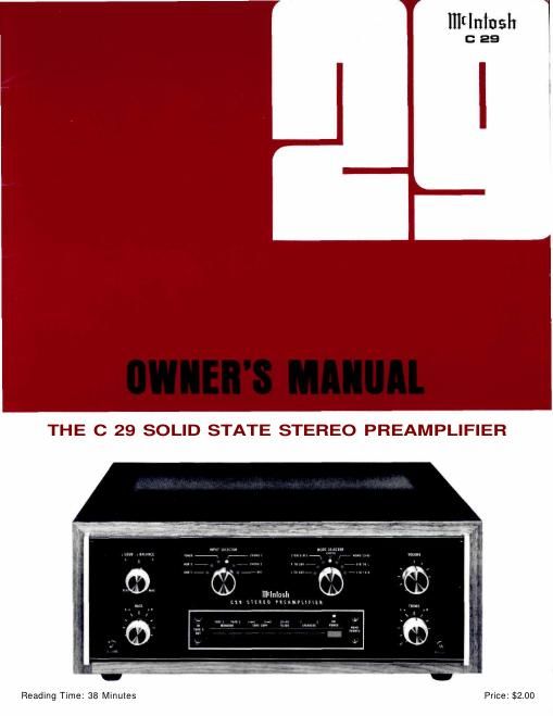 mcintosh c 29 owners manual