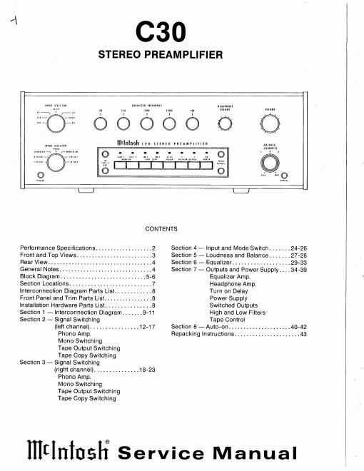 mcintosh c 30 service manual