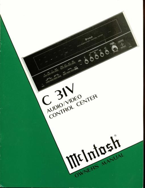 mcintosh c 31 v owners manual