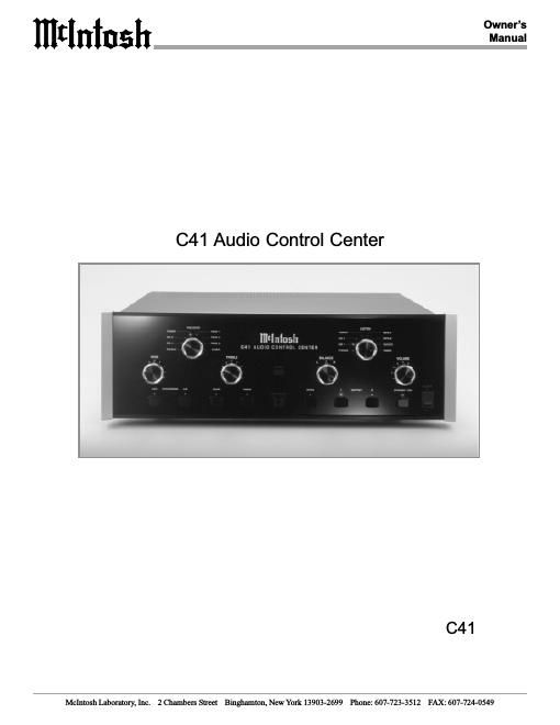 mcintosh c 41 owners manual