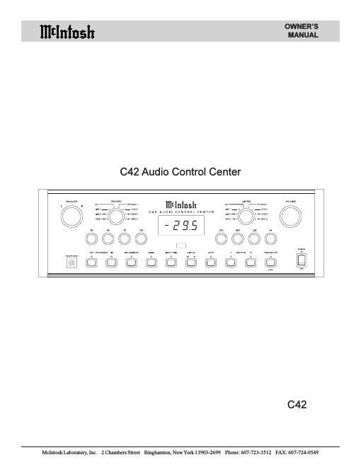 mcintosh c 42 owners manual