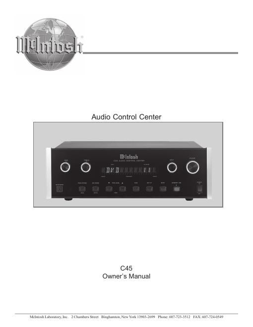 mcintosh c 45 owners manual