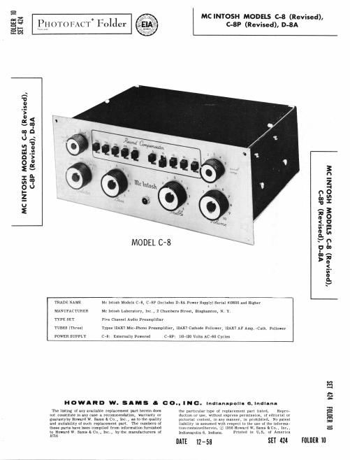 mcintosh c 8 service manual