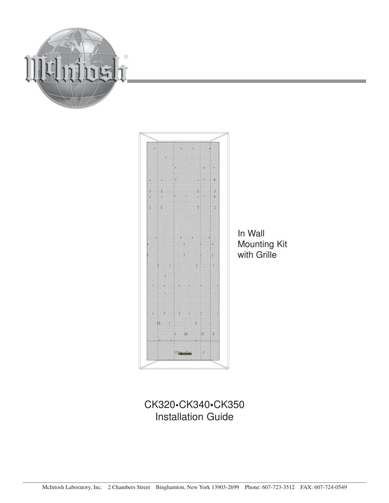 McIntosh CK 320 CK 340 CK 350 Owners Manual