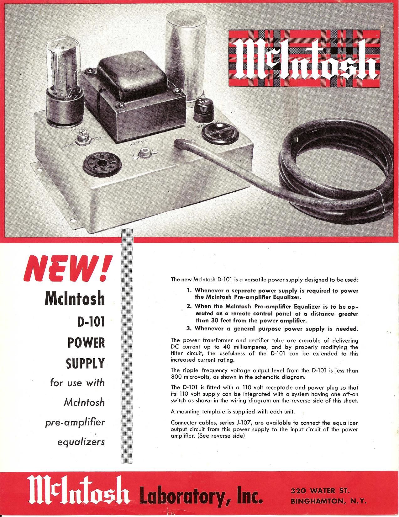 McIntosh D 101 Brochure