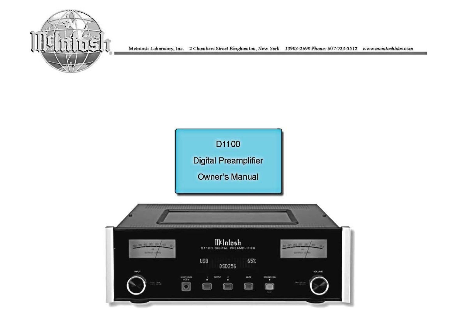McIntosh D1100 Owners Manual