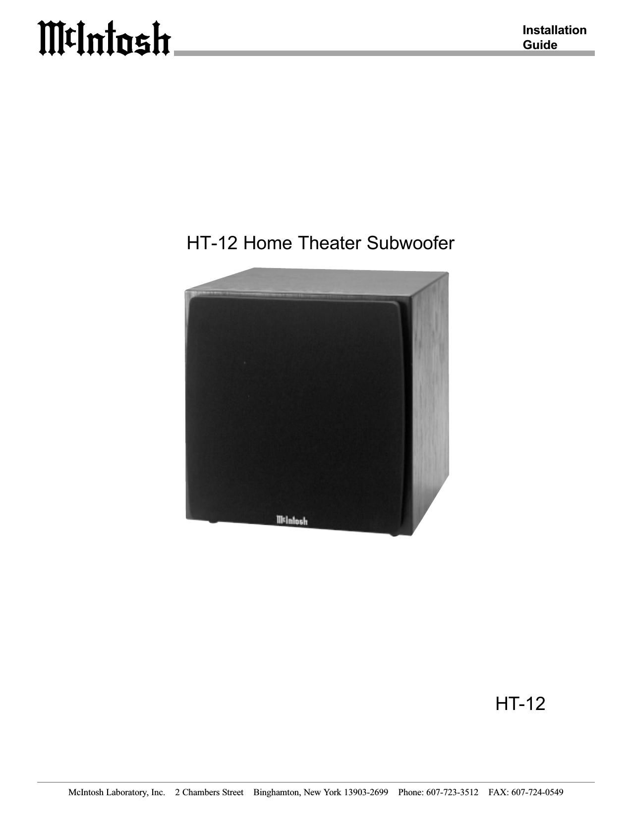McIntosh HT 12 Owners Manual