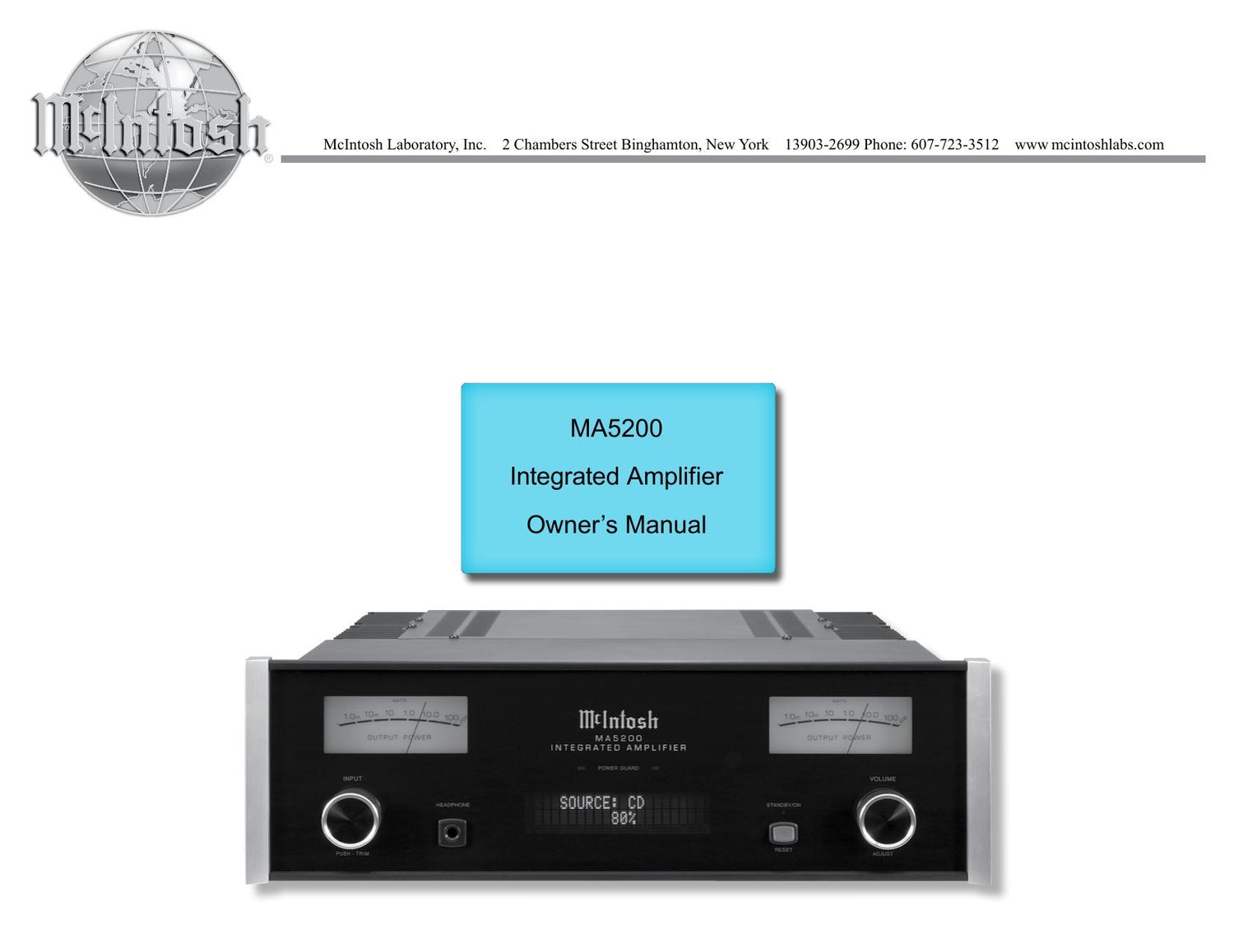 McIntosh MA 5200 Owners Manual