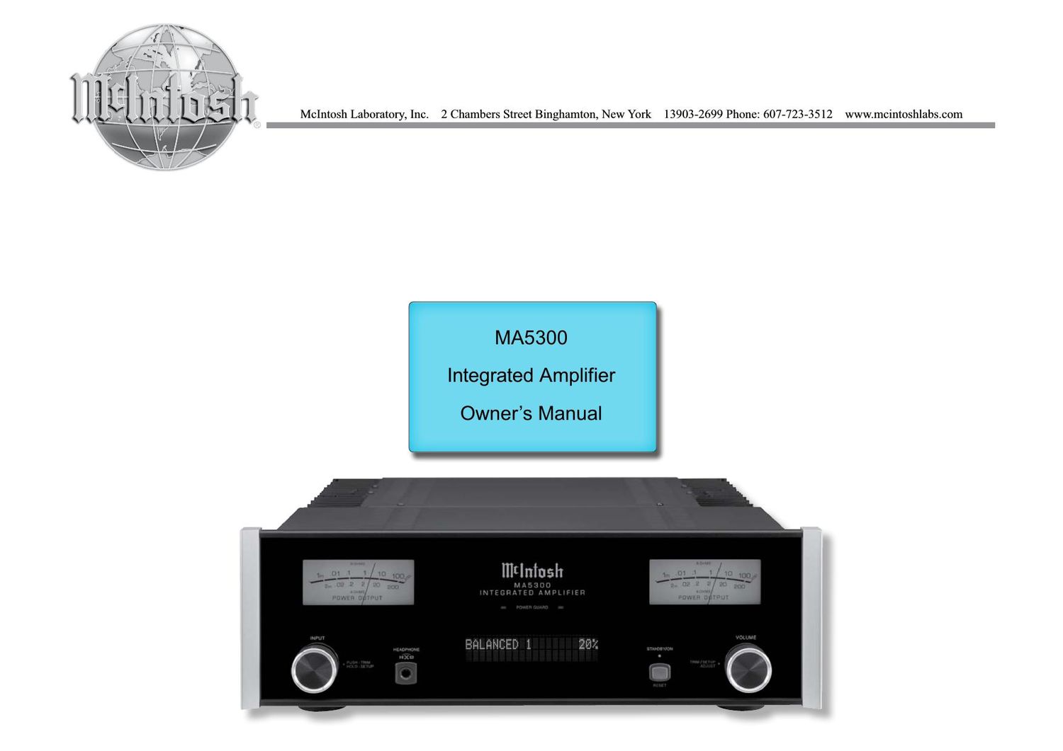 McIntosh MA 5300 Owners Manual