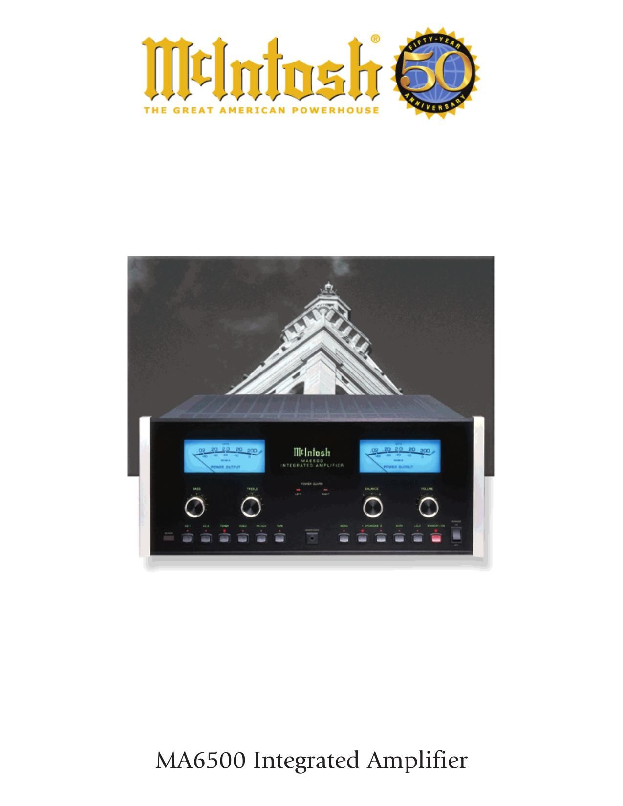 McIntosh MA 6500 Brochure