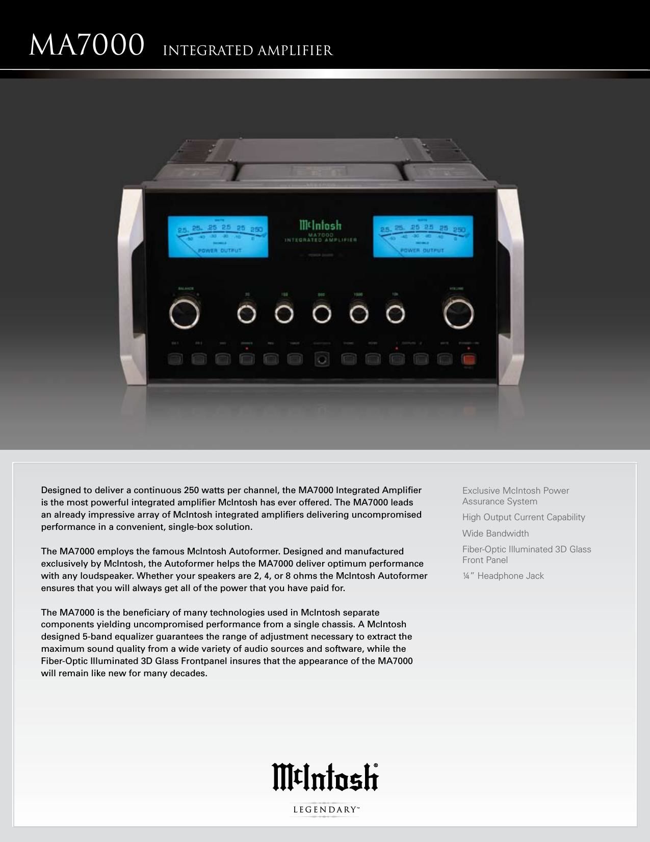 McIntosh MA 7000 Brochure