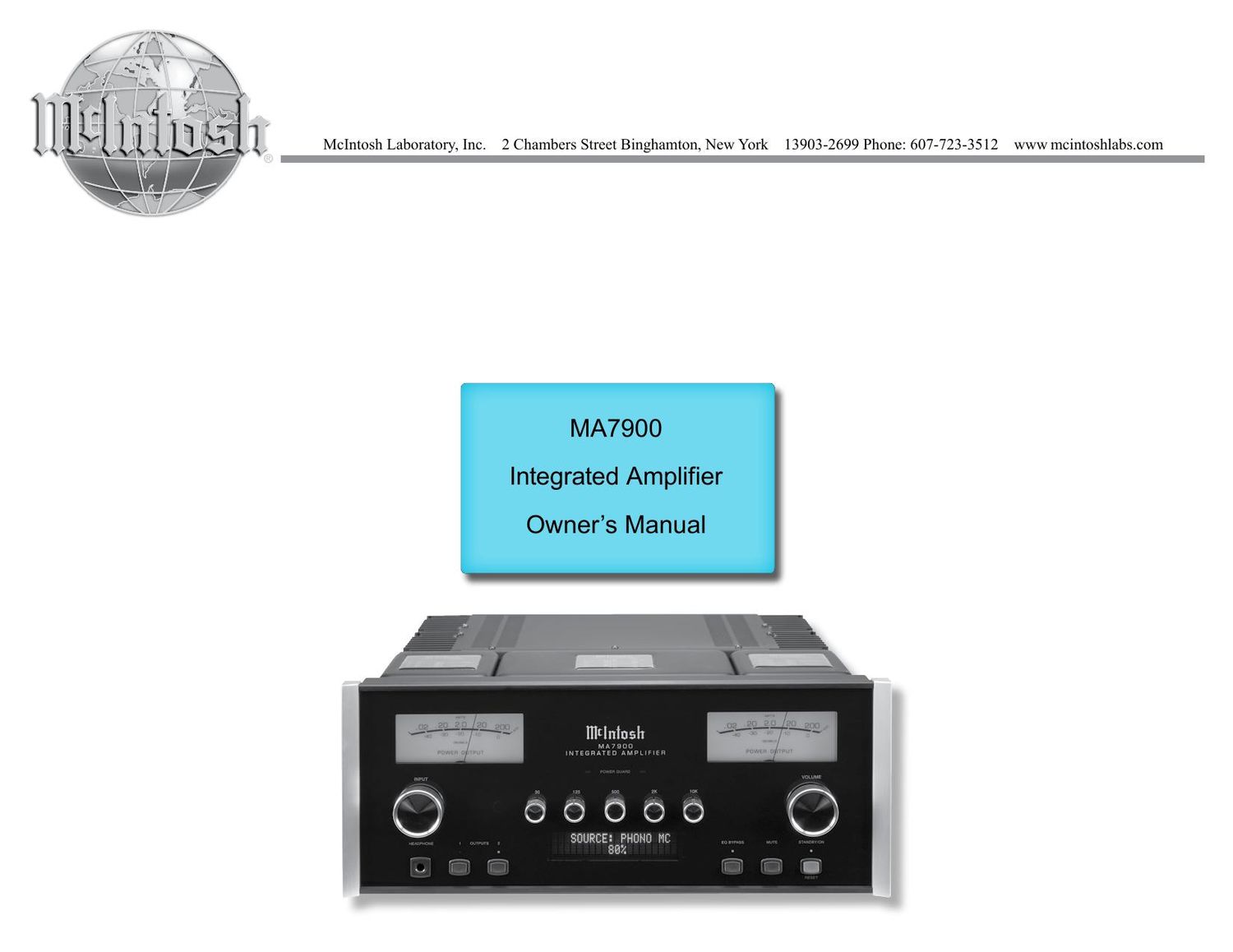 McIntosh MA 7900 Owners Manual