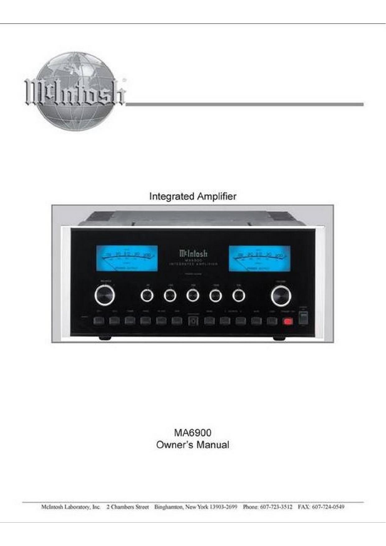 McIntosh ma 6900 Owners Manual 2