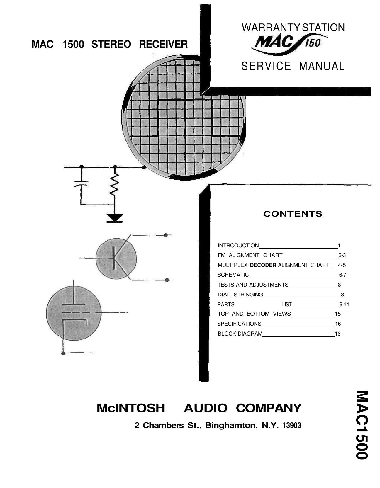 McIntosh MAC 1500 Service Manual