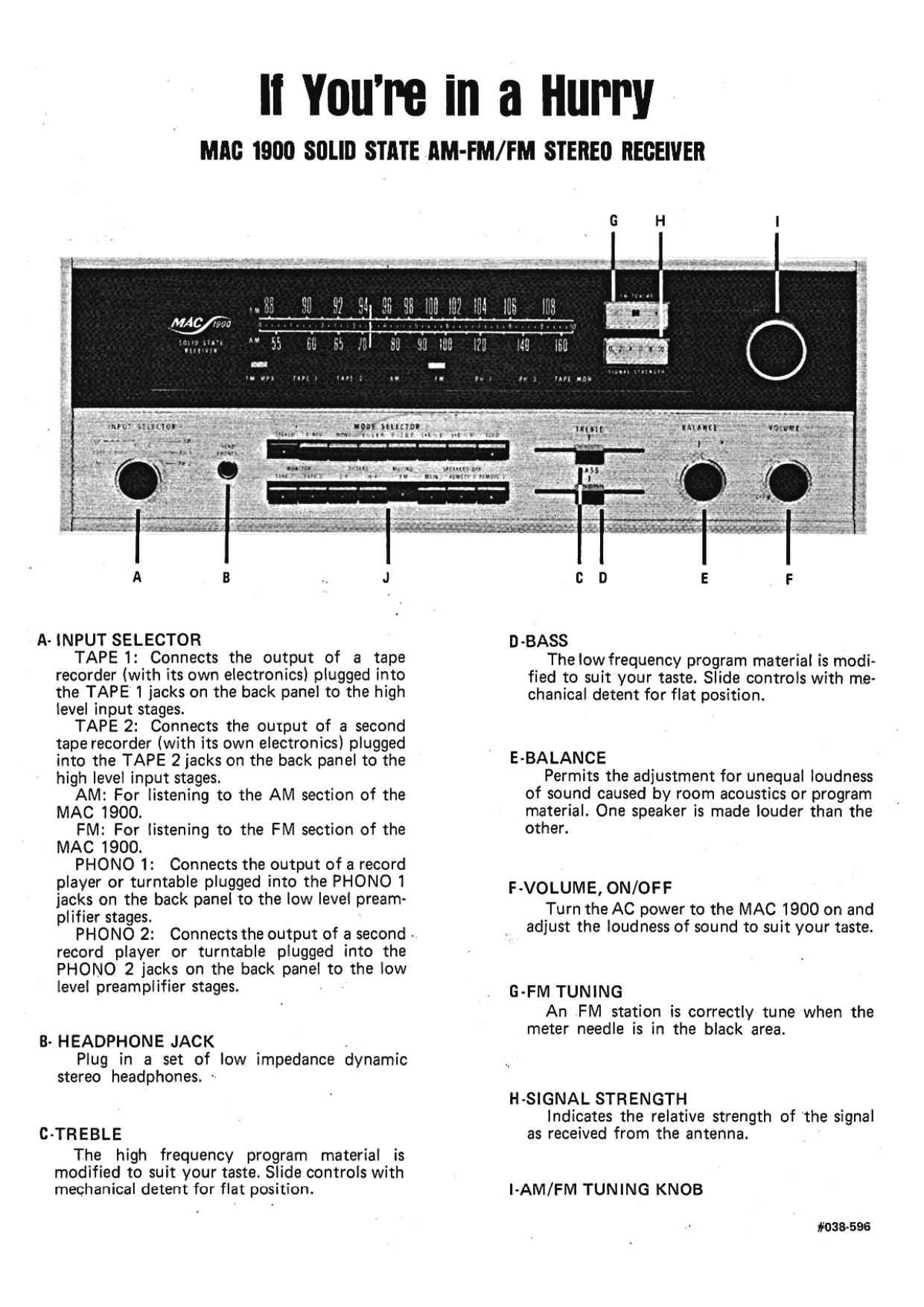 McIntosh MAC 1900 Brochure