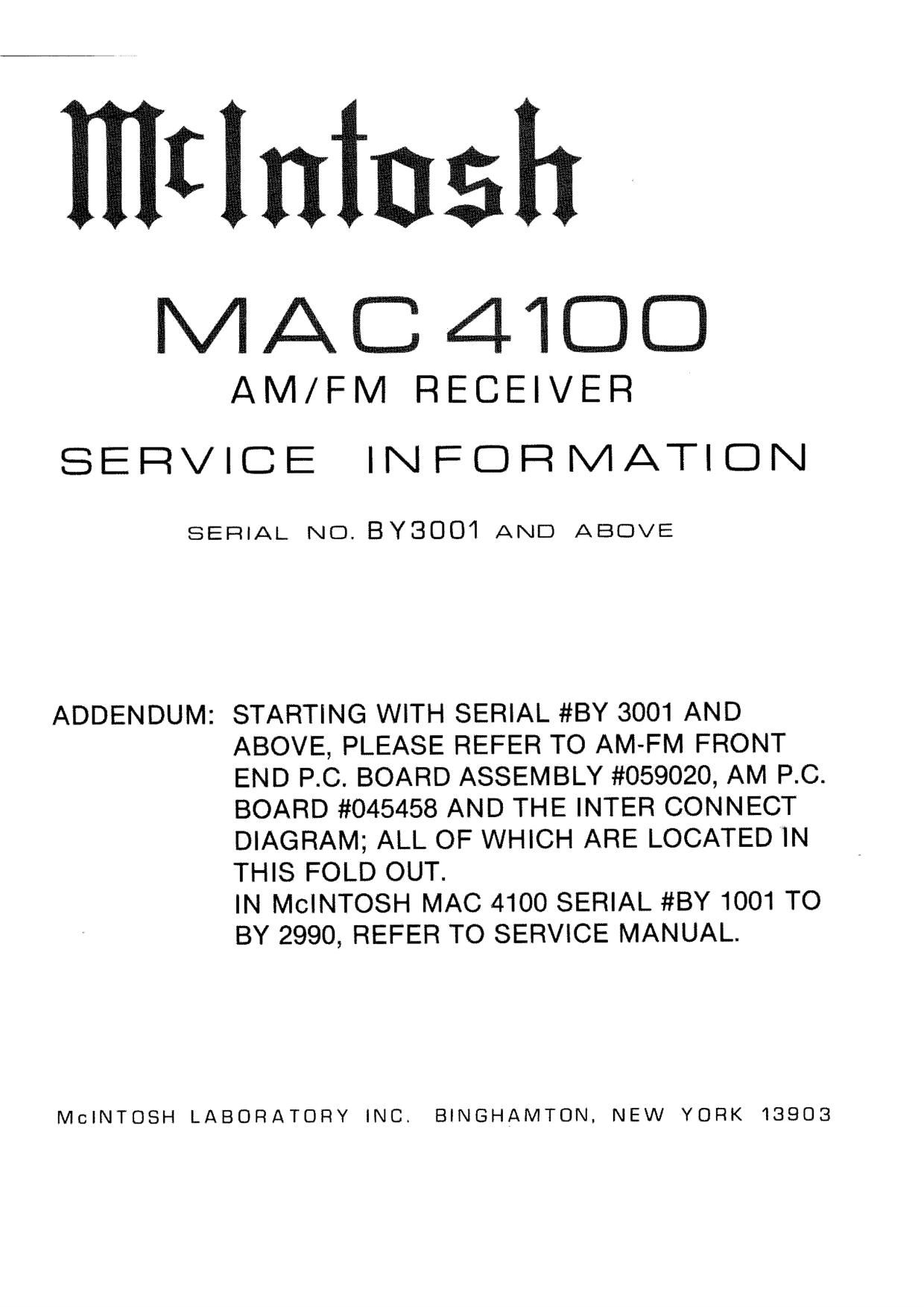 McIntosh MAC 4100 Service Manual 2