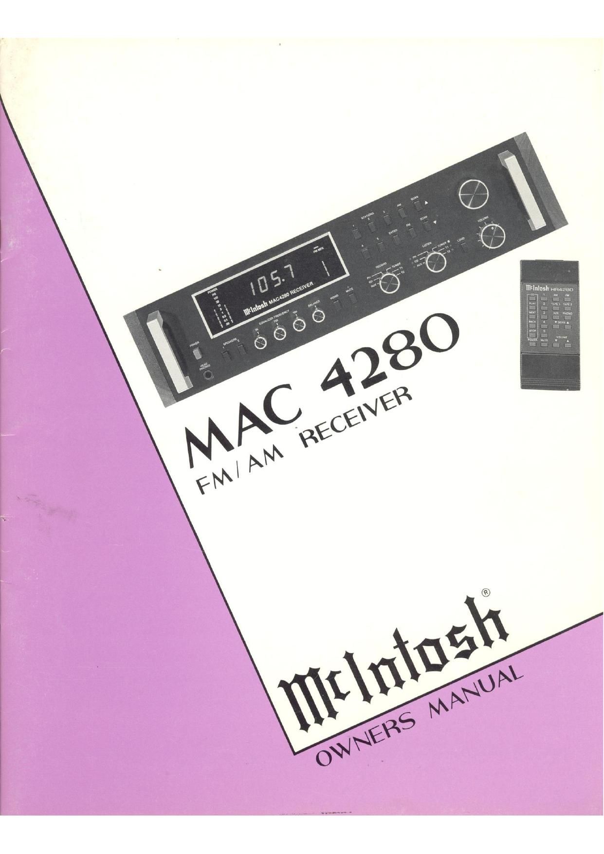 McIntosh MAC 4280 Owners Manual