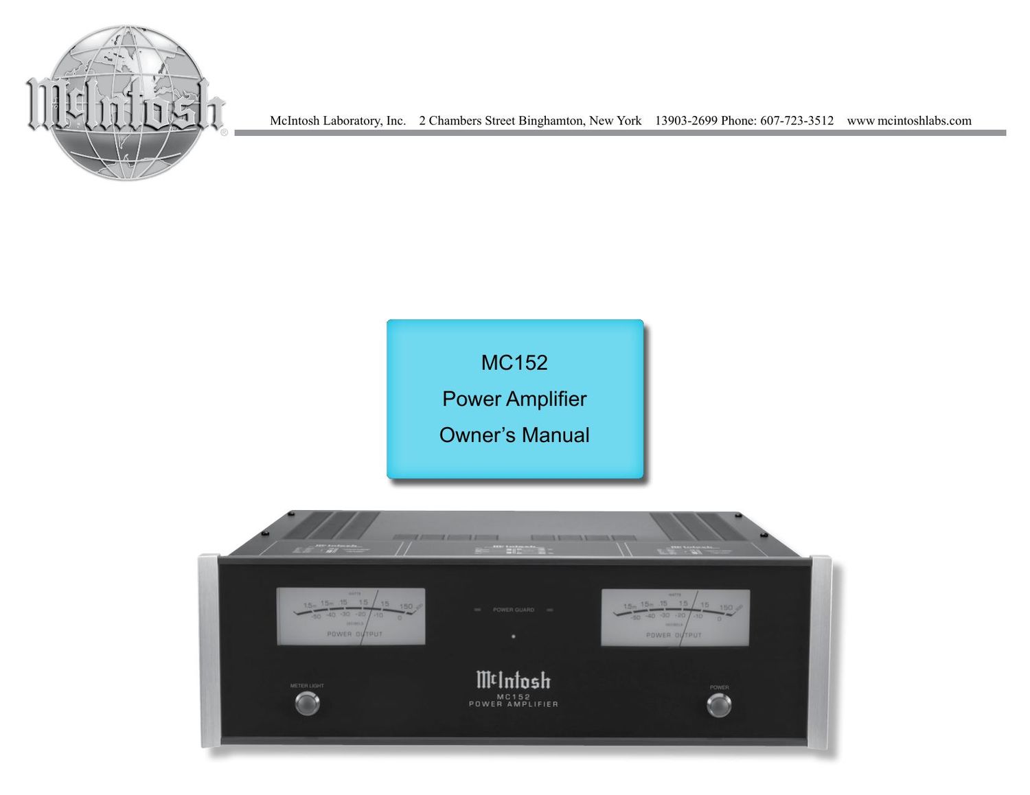 McIntosh MC 152 Owners Manual