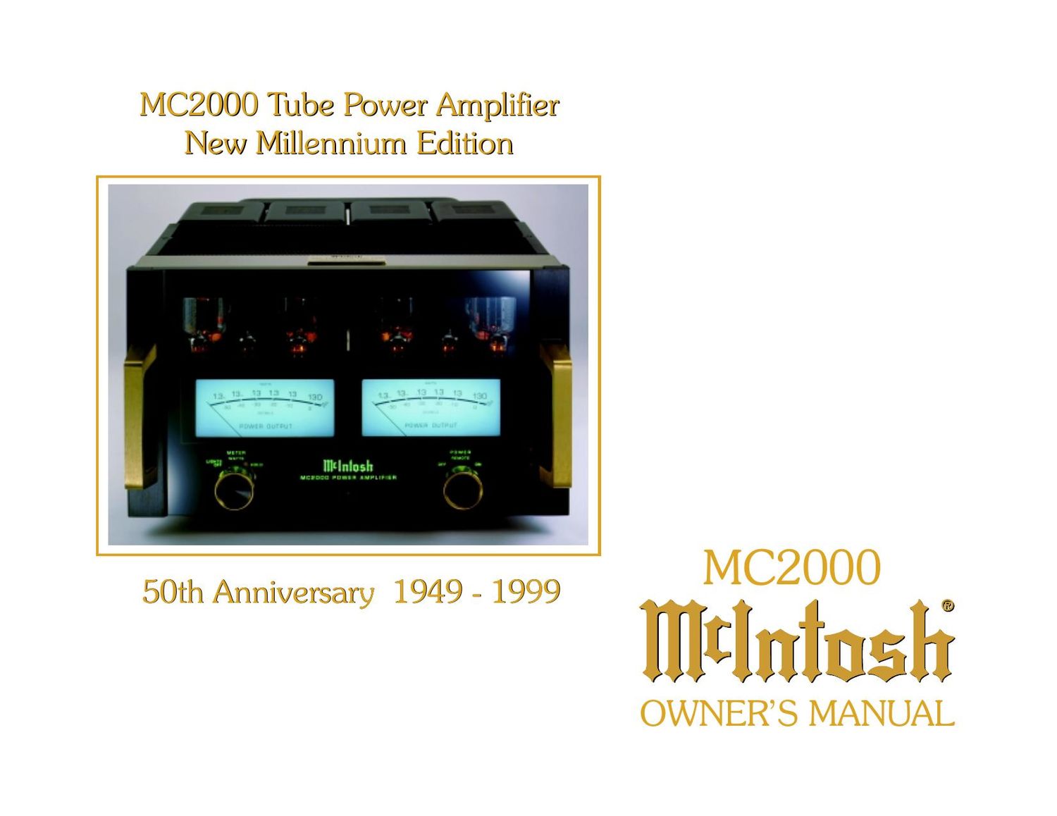 McIntosh MC 2000 Owners Manual