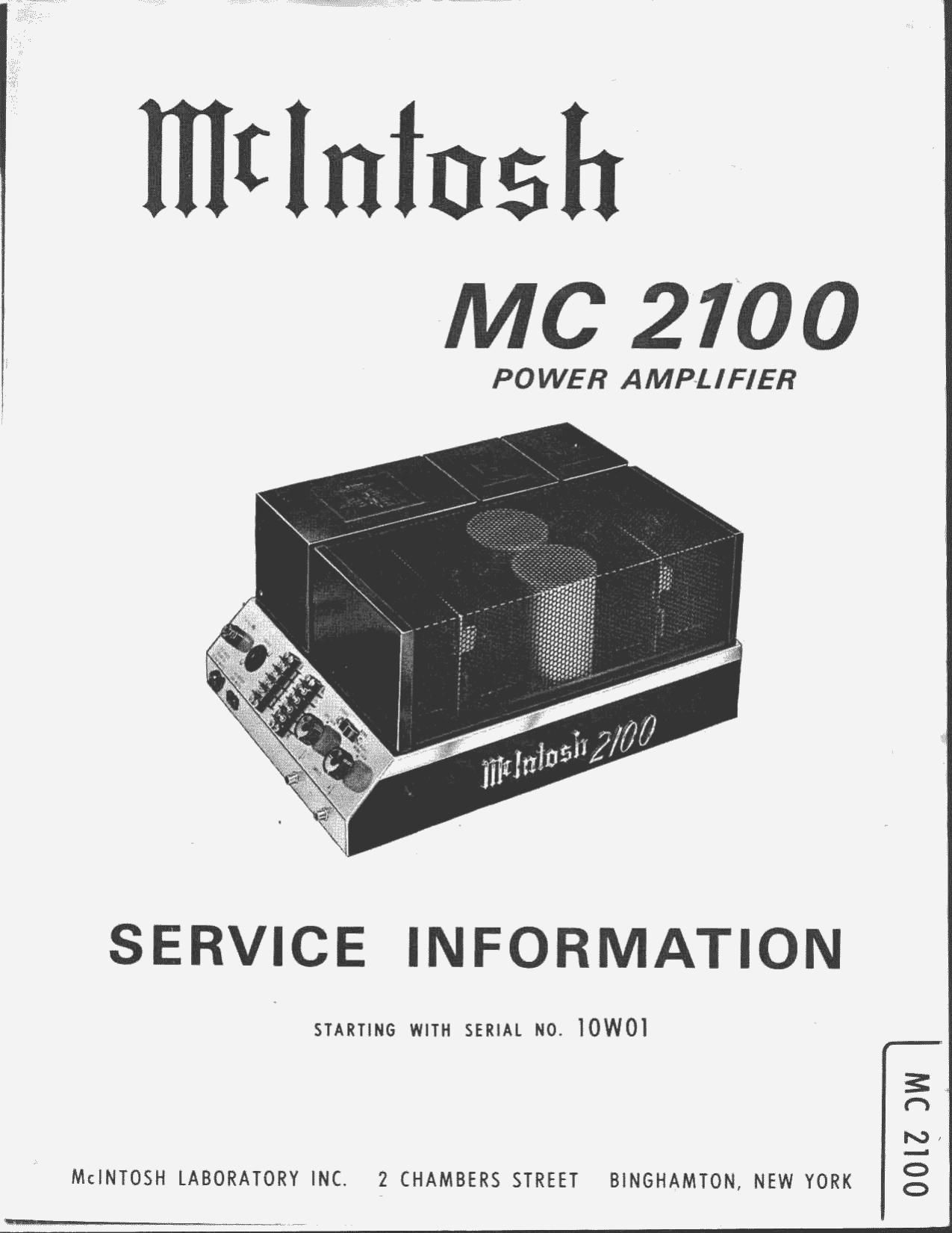 McIntosh MC 2100 Service Manual