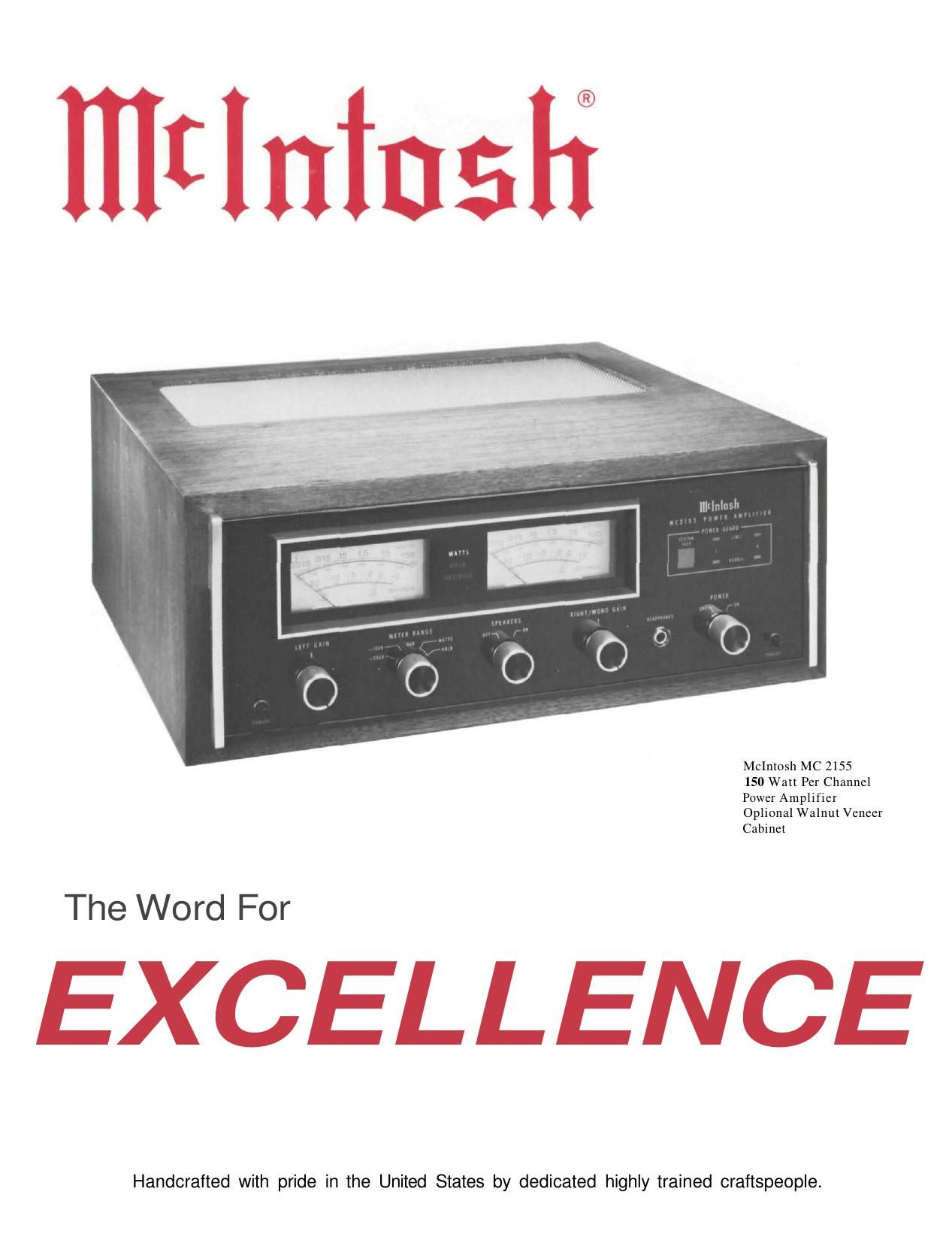 McIntosh MC 2155 Brochure