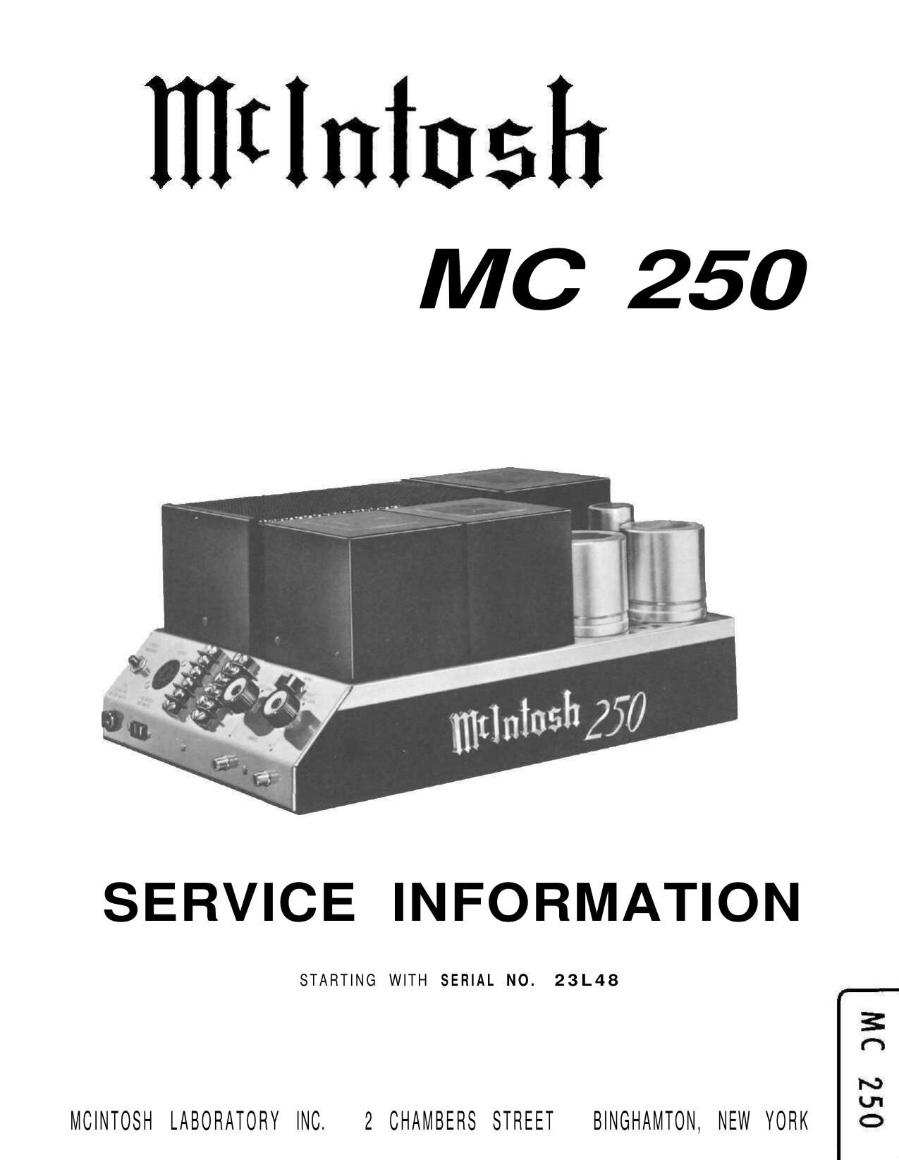 McIntosh MC 250 Service Manual