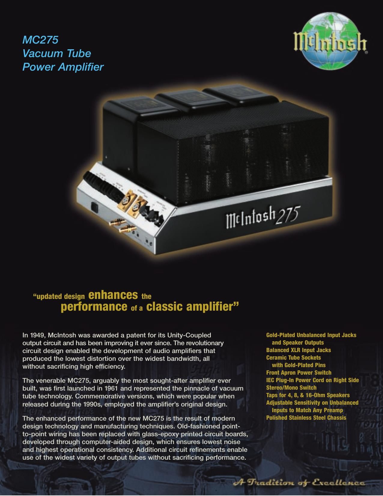 McIntosh MC 275 Brochure