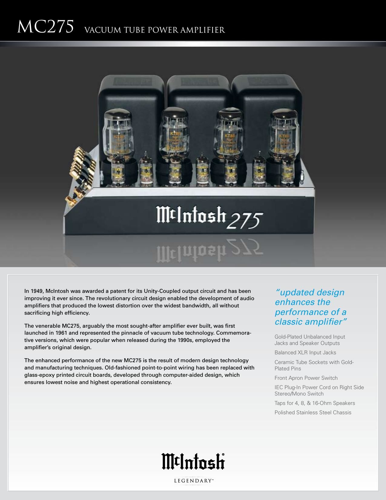 McIntosh MC 275 Mk V Brochure