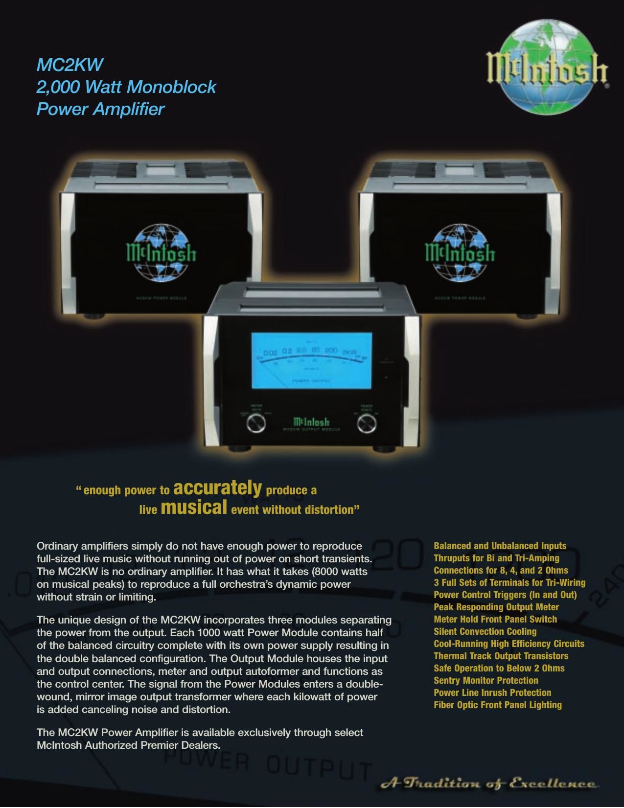 McIntosh MC 2KW Brochure