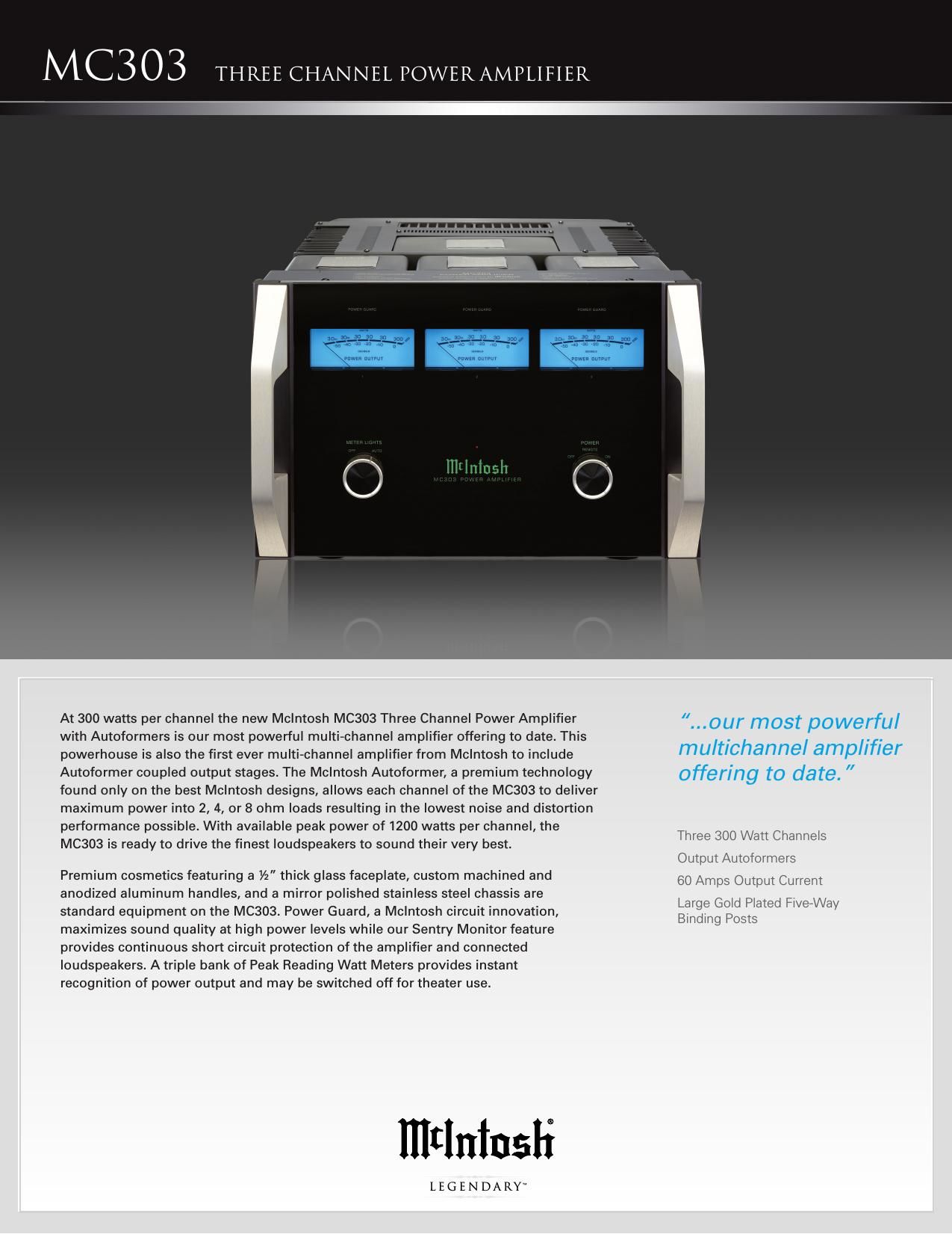 McIntosh MC 303 Brochure