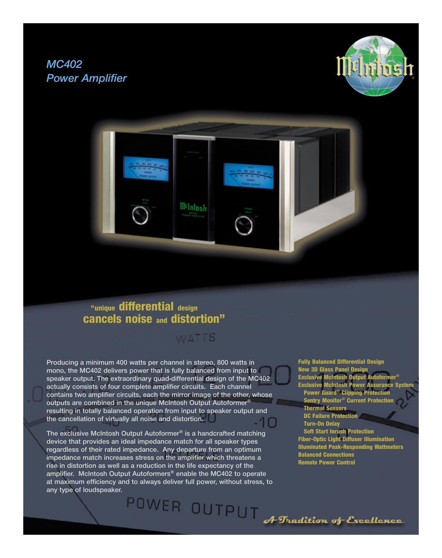 McIntosh MC 402 Brochure