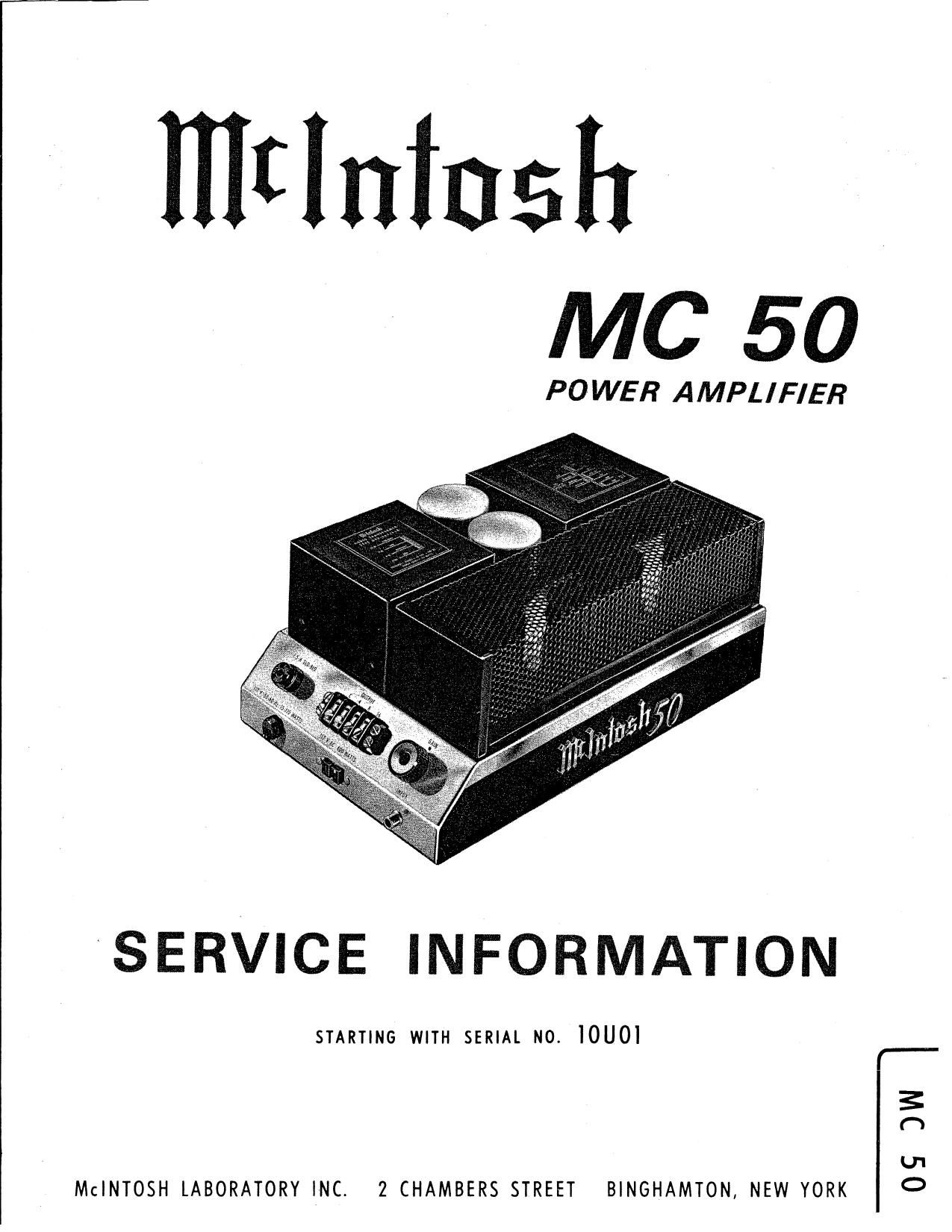 McIntosh MC 50 Service Manual