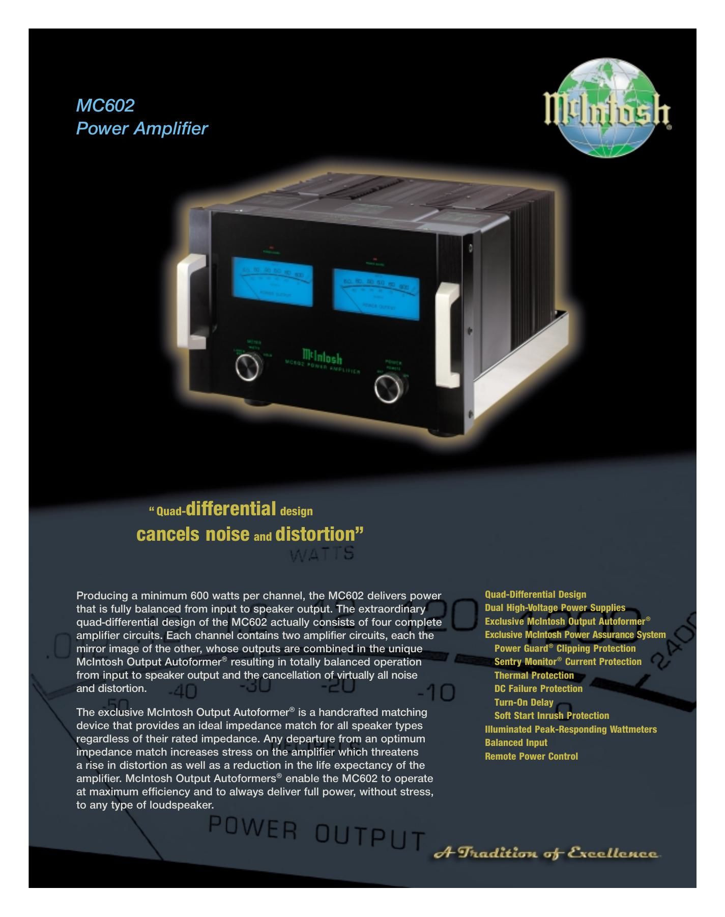 McIntosh MC 602 Brochure