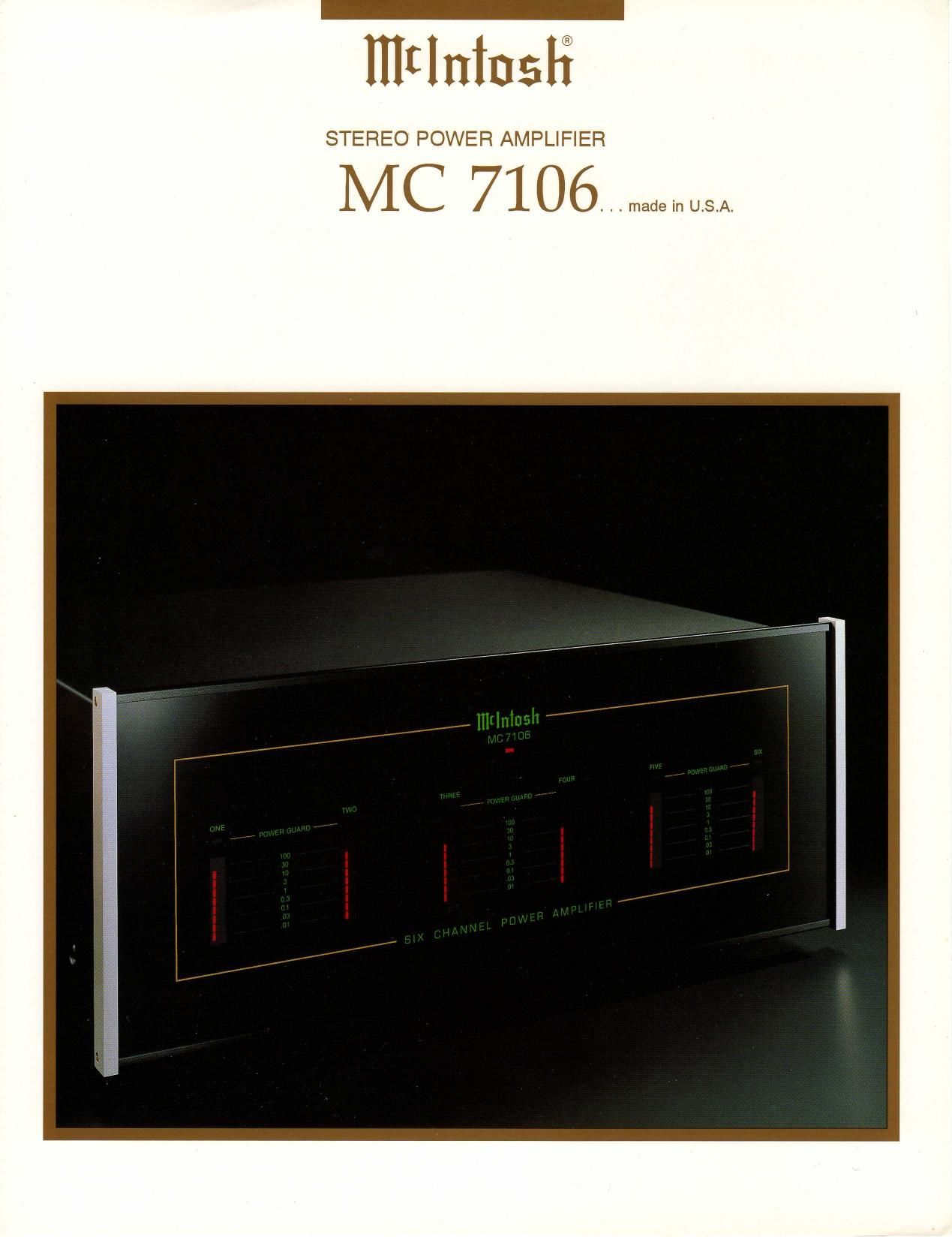 McIntosh MC 7106 Brochure