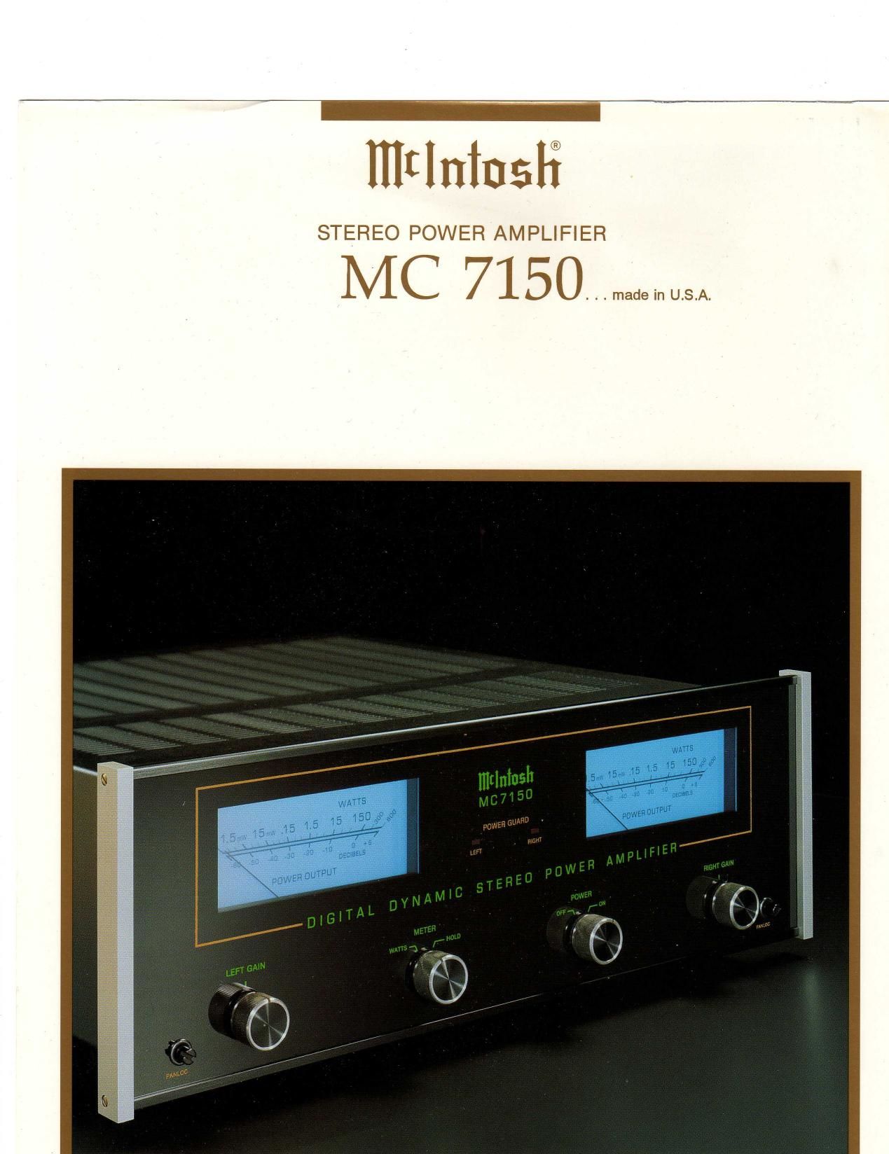 McIntosh MC 7150 Brochure
