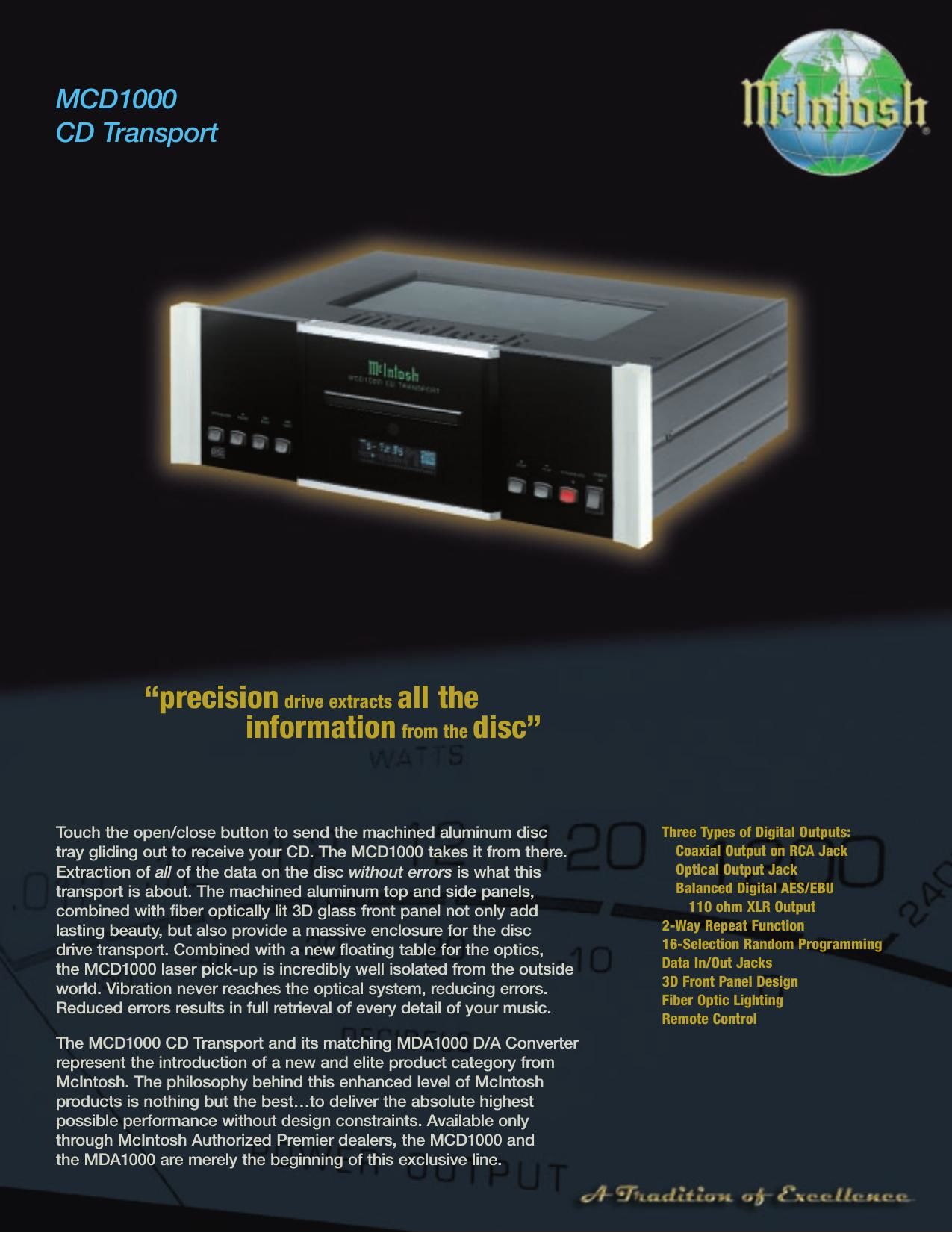 McIntosh MCD 1000 Brochure