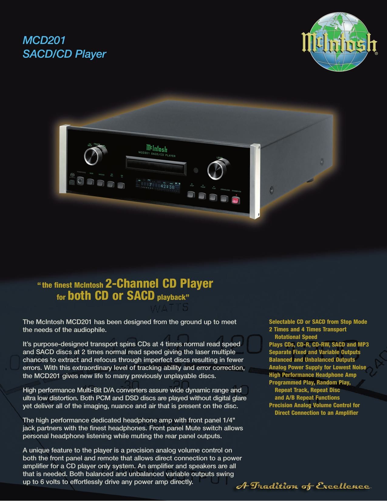 McIntosh MCD 201 Brochure