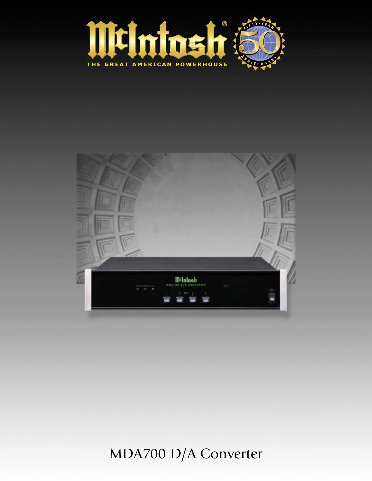 McIntosh MDA 700 Brochure