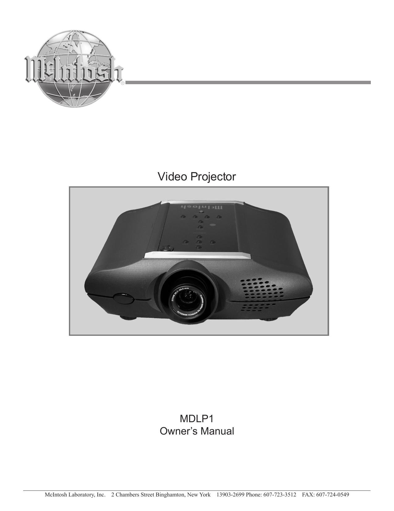 McIntosh MDLP 1 Owners Manual