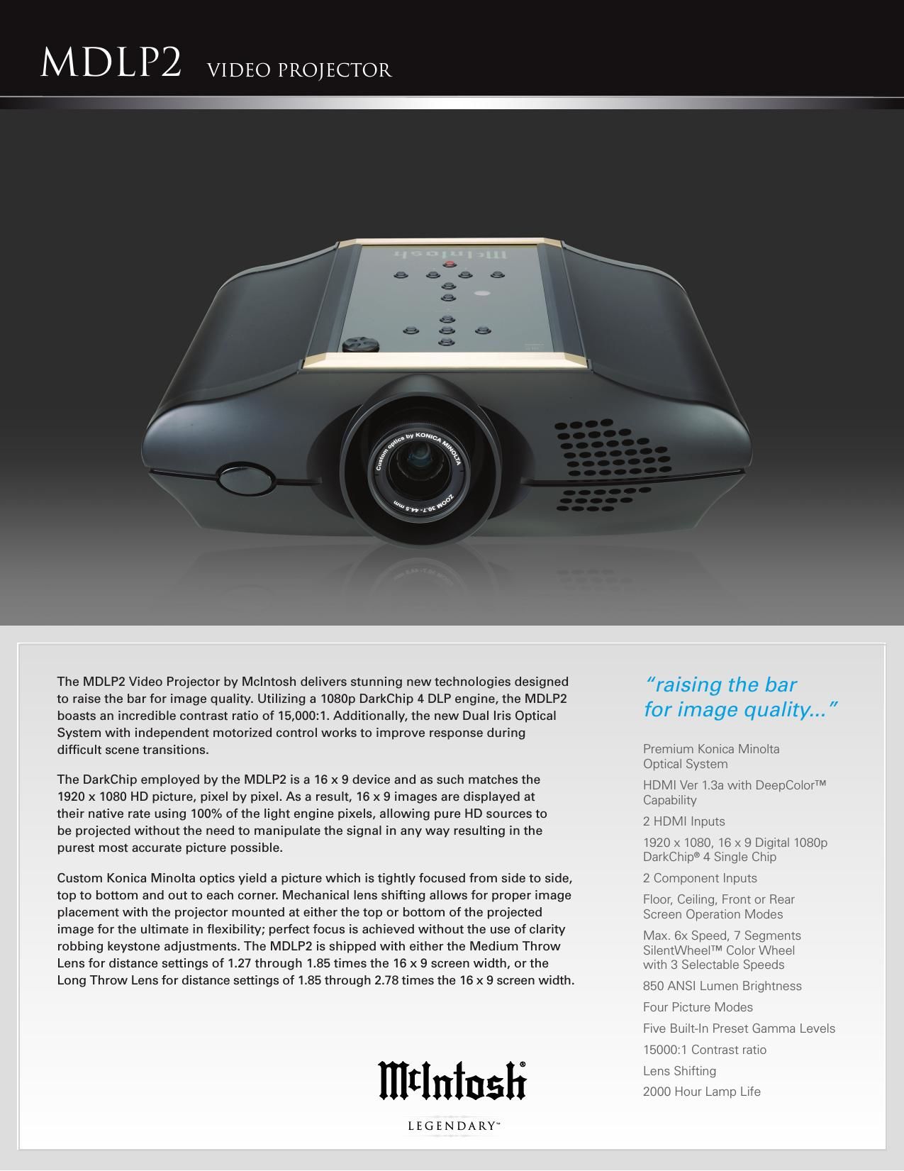 McIntosh MDLP 2 Brochure