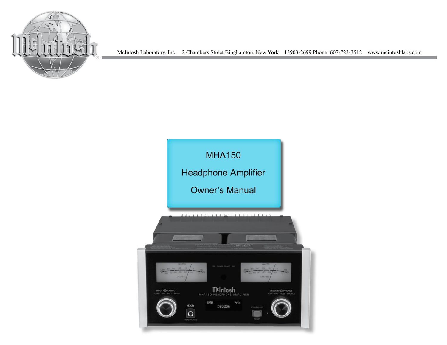 McIntosh MHA 150 Owners Manual