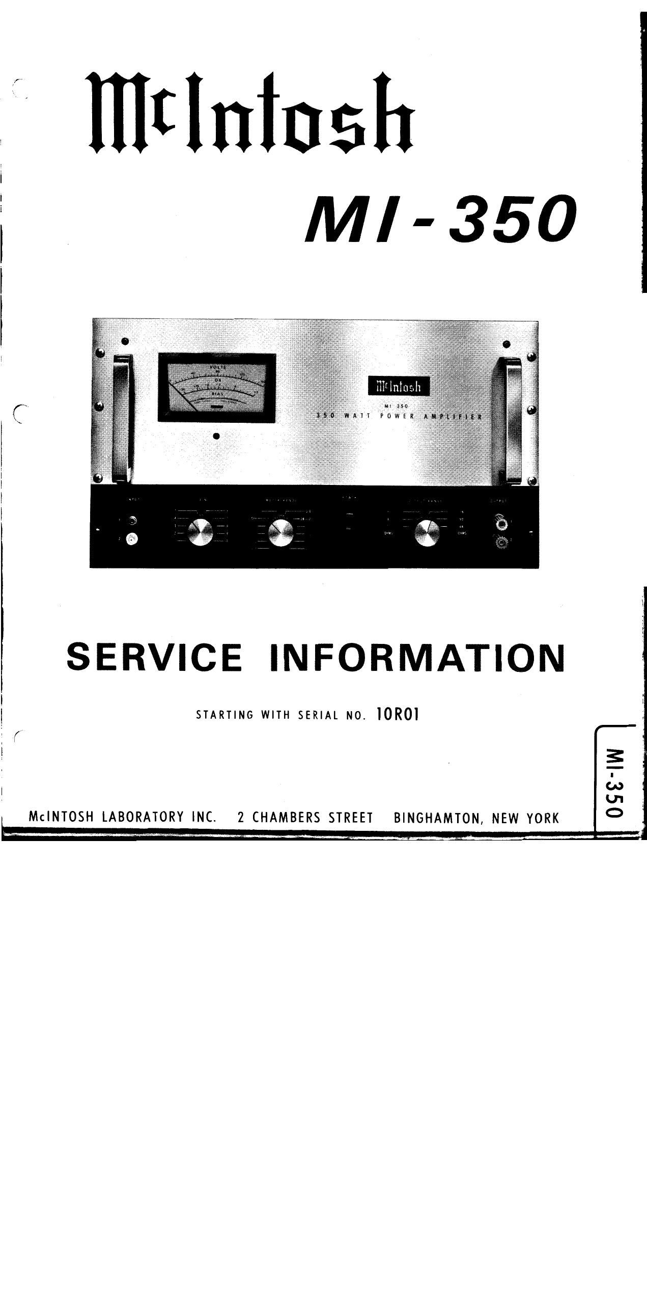 McIntosh MI 350 Service Manual