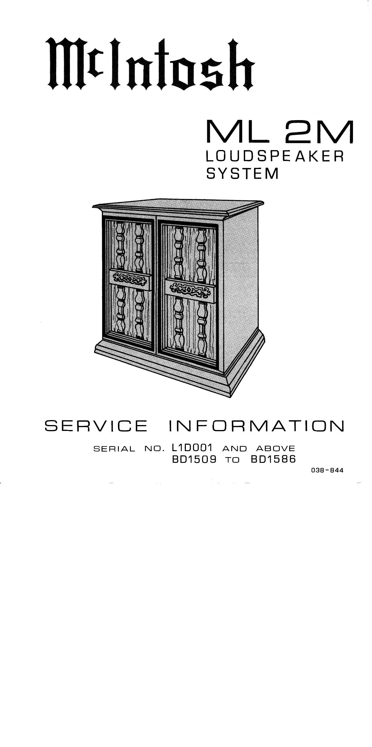 McIntosh ML 2M Service Manual