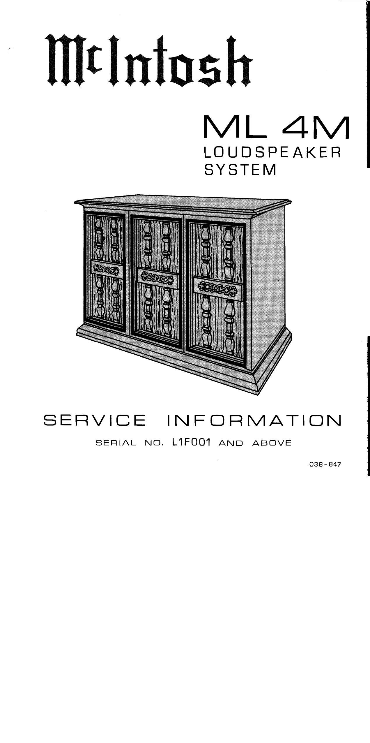 McIntosh ML 4M Service Manual